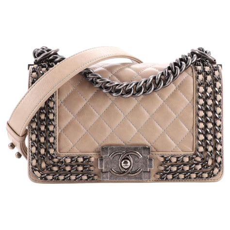 chanel boy chained flap bag|Chanel boy small quilted bag.